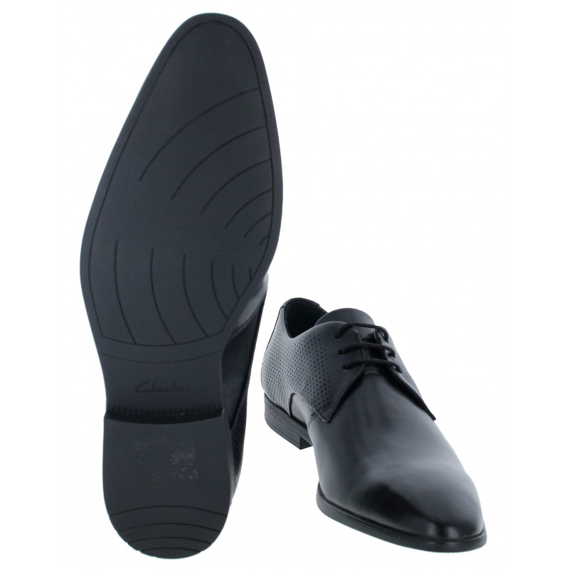 Clarks men black leather best sale formal shoes